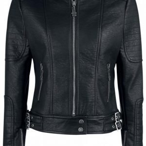 Black Premium By Emp Stitched Ladies Biker Jacket Naisten Biker Takki