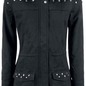 Black Premium By Emp Studded Ladies Parka Naisten Välikausitakki