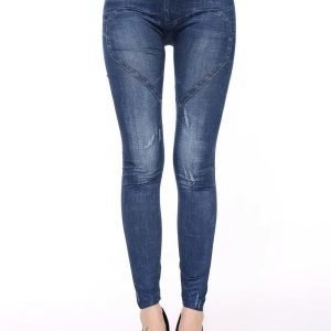 Blue heart jeans print leggings