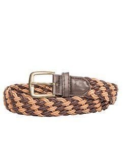 Braided Canvas Belt Double Brown