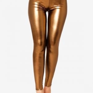 Brown Gold Metallic Leggings Tights