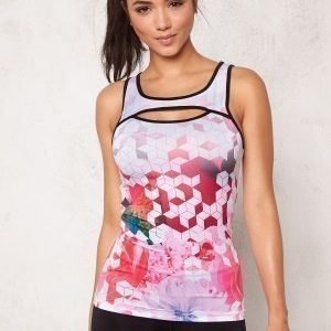 Bubbleroom Sport Force sport top White / Multi / Print