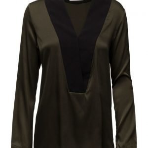 By Malina Stacy Tuxedo Blouse pitkähihainen pusero