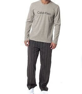 Calvin Klein Crew Neck Heather Grey/ Pant Minimal Stripe