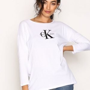 Calvin Klein Jeans Trix-5 True Icon Cn Hwk Pitkähihainen Paita Bright White