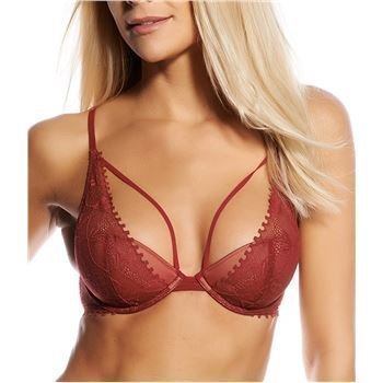 Calvin Klein Lace Plunge Bra Provocative Red