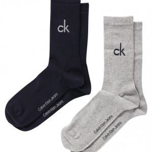 Calvin Klein Underwear 2-Pack Karl Bright Logo Crew Sukat Oxford Blue