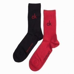 Calvin Klein Underwear Karl Bright Logo Crew 2-Pack Sukat Black/Red