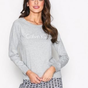 Calvin Klein Underwear Long Sleeve Curve Neck Yöpaita Harmaa