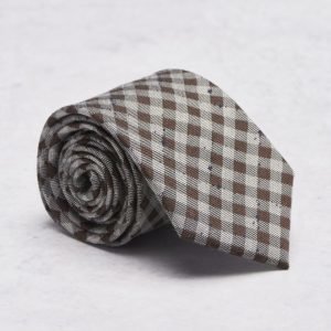 Castor Pollux Croatus Tie Brown/Grey Check