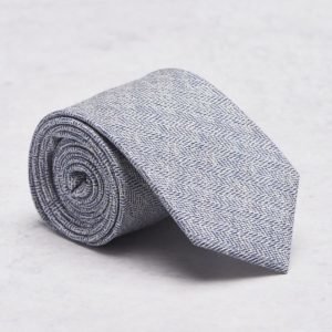 Castor Pollux Croatus Tie Indigo Herringbone