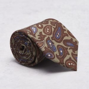 Castor Pollux Croatus Tie Paisley Brown Flanell