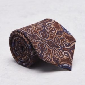 Castor Pollux Croatus Tie Paisley Cognac/Blue Flannel