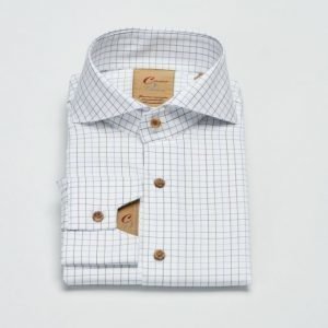 Castor Pollux Narcissus Shirt White Twill Check