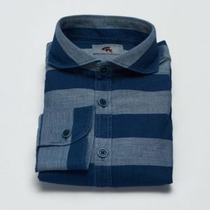 Castor Pollux Piros Shirt Blue Horizontal Stripe