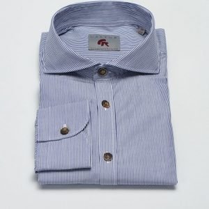 Castor Pollux Piros Shirt Navy/White Stripe