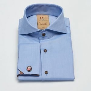 Castor Pollux arcissus Shirt Double Cuff Blue Micro Structure