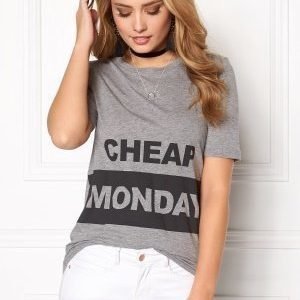 Cheap Monday Break Block Logo Tee Grey Melange