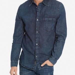 Cheap Monday Rude Denim Shirt Kauluspaita Dark Blue