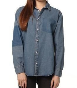 Cheap Monday Twotone Denim Shirt Left Eye Blue