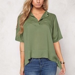 Chiara Forthi Canton Blouse Khaki green