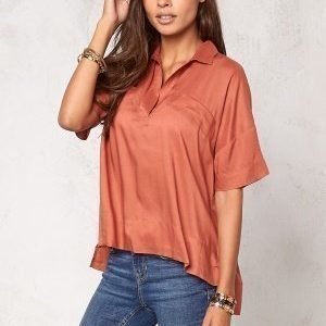 Chiara Forthi Canton Blouse Terracotta