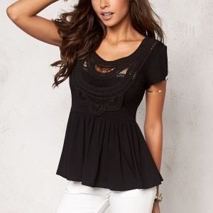 Chiara Forthi Fontazza Crochet Top Black