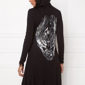 Chiara Forthi Hooded Sequin Tunic Black / Silver