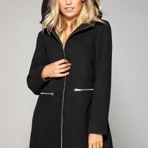 Chiara Forthi Hooded Zip Jacket Black / Silver