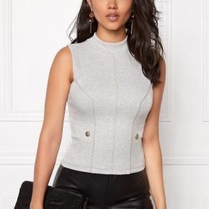 Chiara Forthi Intrend Buttoned Top Marled Grey