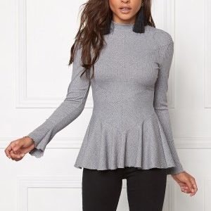 Chiara Forthi Intrend Rib Peplum Grey melange