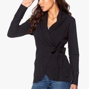 Chiara Forthi Jersey Wrap Cardigan Black