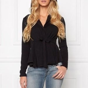 Chiara Forthi Peplum Hoodie Black