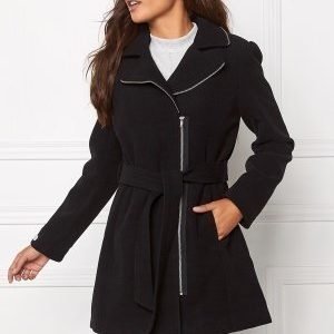 Chiara Forthi Tailored Zip Coat Black/Silver