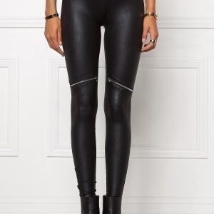 Chiara Forthi Zipped Shiny Leggings Black / Silver