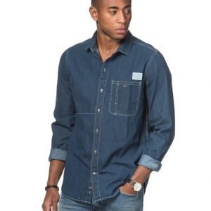 Clay Cooper Worker Denim Shirt Blue