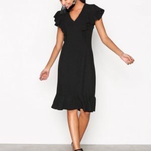 Closet Frill Hem And Shoulder Dress Skater Mekko Black