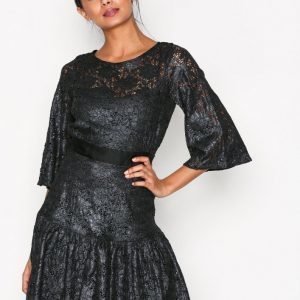 Closet Lace Frill Hem Dress Skater Mekko Dark Grey