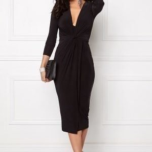 Club L Slinky Knot Midi Dress Black