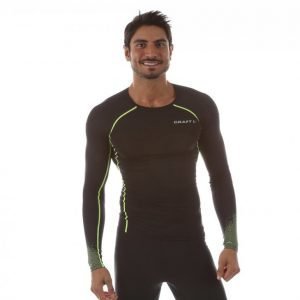 Craft Compression Ls Shirt Kompressiopaita Musta / Vihreä