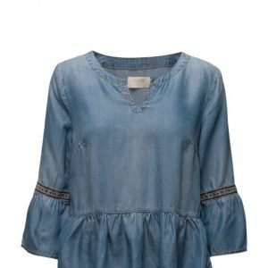 Cream Gry Denim Blouse pitkähihainen pusero