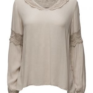 Cream Zinnia Blouse pitkähihainen pusero