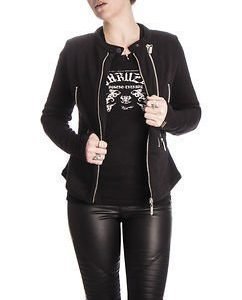 Cropped Biker Jacket Black