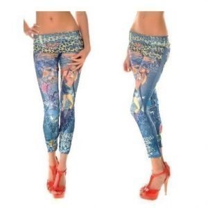 Dancing girl jeans print leggings