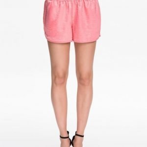 Dark Pink Satin Runner Shorts Coral