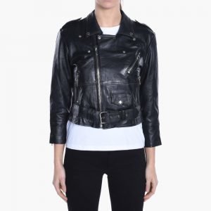 Deadwood Leather Crop Biker Jacket