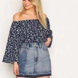 Denim & Supply Ralph Lauren Patched Denim Skirt Minihame Denim