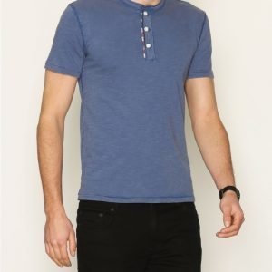 Denim & Supply Ralph Lauren SS Flag Placket Henley T-paita Blue