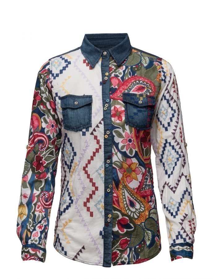 Desigual TROPICAL PRINT - T-Shirt Print - Blue/blau
