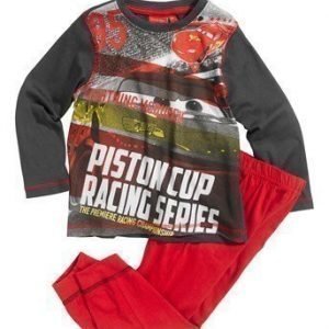 Disney Cars Pyjama Tummanharmaa Punainen